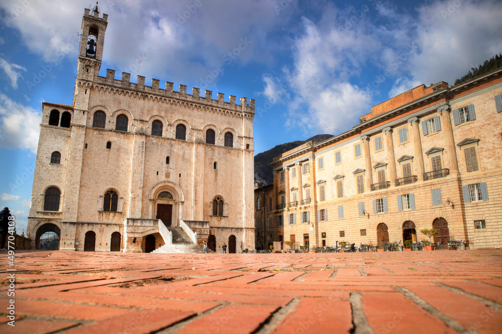 Central Italy The medieval square of Gubbio Umbria