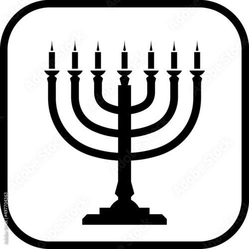 Menorah Jewish symbol vector icon