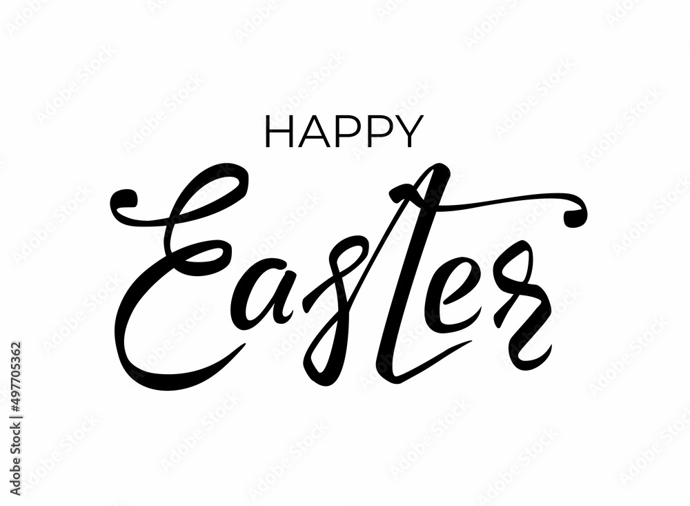 Happy Easter hand drawn lettering text for festive card, invitation, design elements. Vector illustration. Happy Easter hand drawn lettering text for festive card, invitation, design elements. Vector illustration.