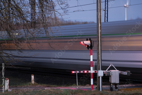 RAILWAY - Turnouts and signaling light on rilroad photo