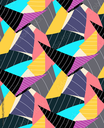 Seamless sail pattern, triangle design print.