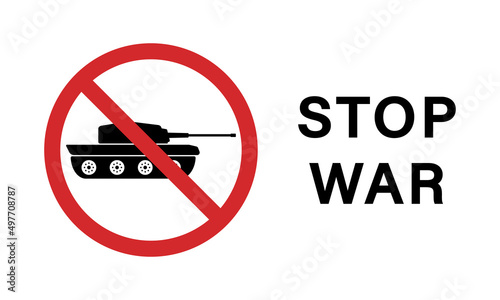 Military Tank Silhouette Red Stop Symbol. Caution Transportation Weapon Icon. Forbidden Army Sign. Panzer Vehicle Force Ban Sign. Danger Tank Artillery Army Symbol. Isolated Vector Illustration