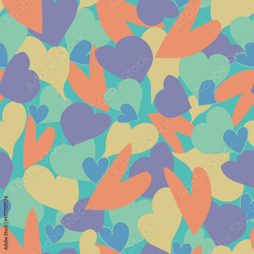 Vector Blue Love People and Animals background pattern