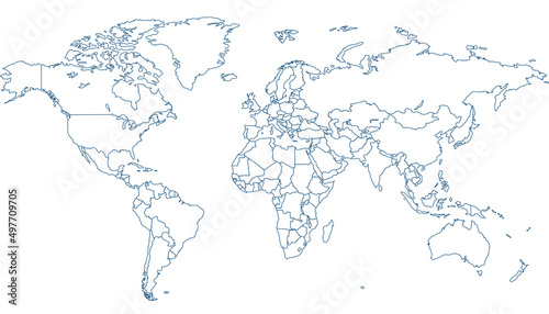 World map. Color vector modern. 