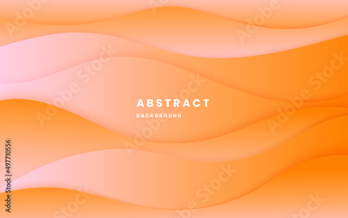 Orange gradient background dynamic wavy light and shadow. liquid dynamic shapes abstract composition. modern elegant design background. illustration vector 10 eps.