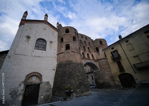 Susa medieval arch with guard towers to defend the city Italy Fototapeta