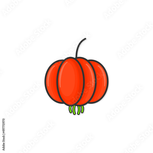 Cartoon icon of Suriname cherry vector illustration