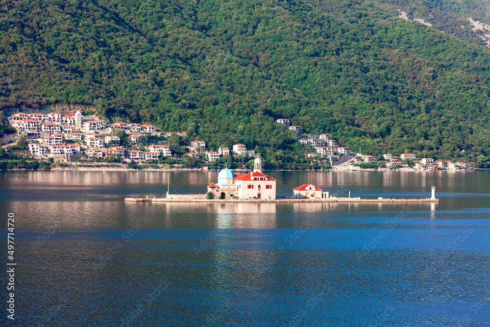 Island in the Bay of Kotor in Montenegro . Our Lady of the Rock