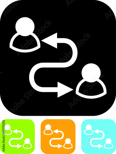 Transmission of disease from one person to another. Communication between people vector icon
