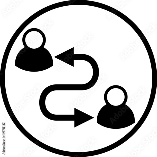 Transmission of disease from one person to another. Communication between people vector icon