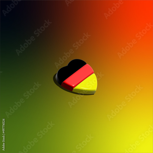 3D German heart-shaped flag