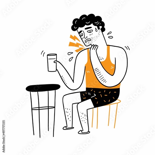 A man has sleep problems, congenital disease, has a sore throat in the morning.