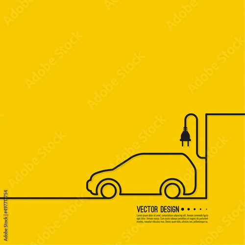 Electric car with electric plug