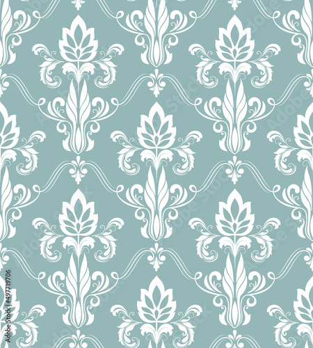 Damask seamless pattern element. Vector floral damask ornament vintage illustration.