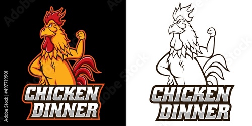 chicken logo mascot vector design