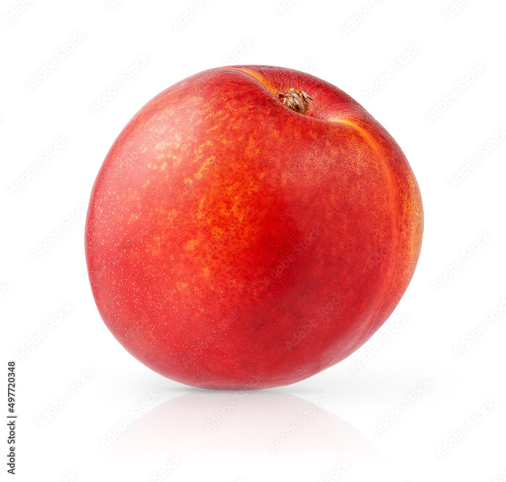 Nectarine isolated with clipping path on white background. Close up Nectarine isolated with clipping path on white background. Close up