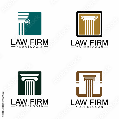 Law Firm Pillar Logo Template-Vector