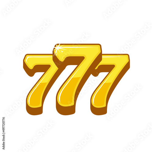 777 lucky numbers cartoon vector