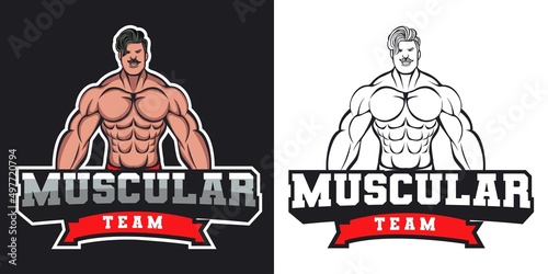 Muscle esport logo mascot design