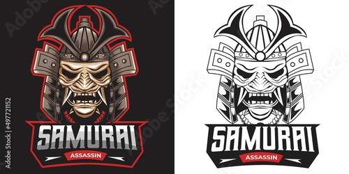 samurai assassin esport logo mascot design