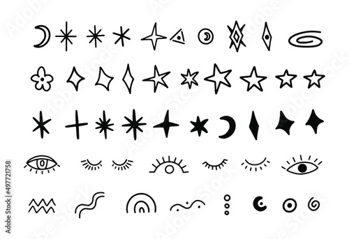 Abstract esoteric doodle elements vector 