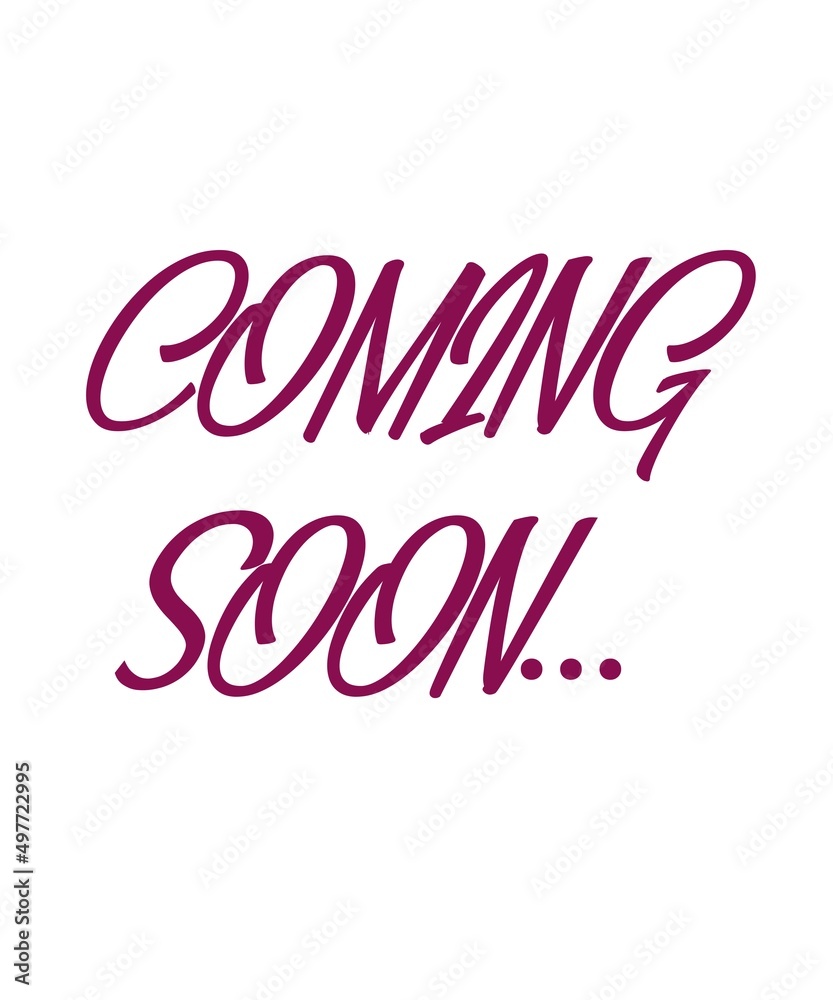Coming soon pink color white background