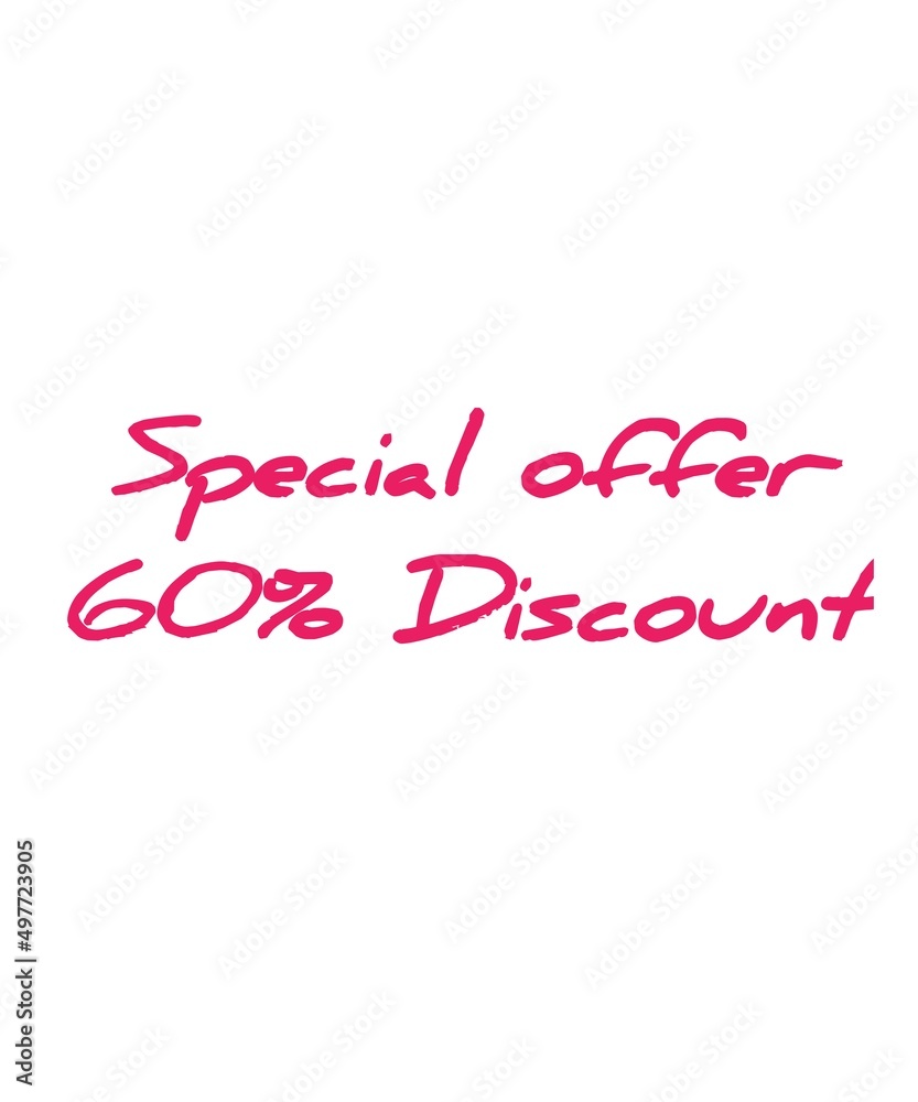 Special offer 60 percent discount icon business label sticker white background