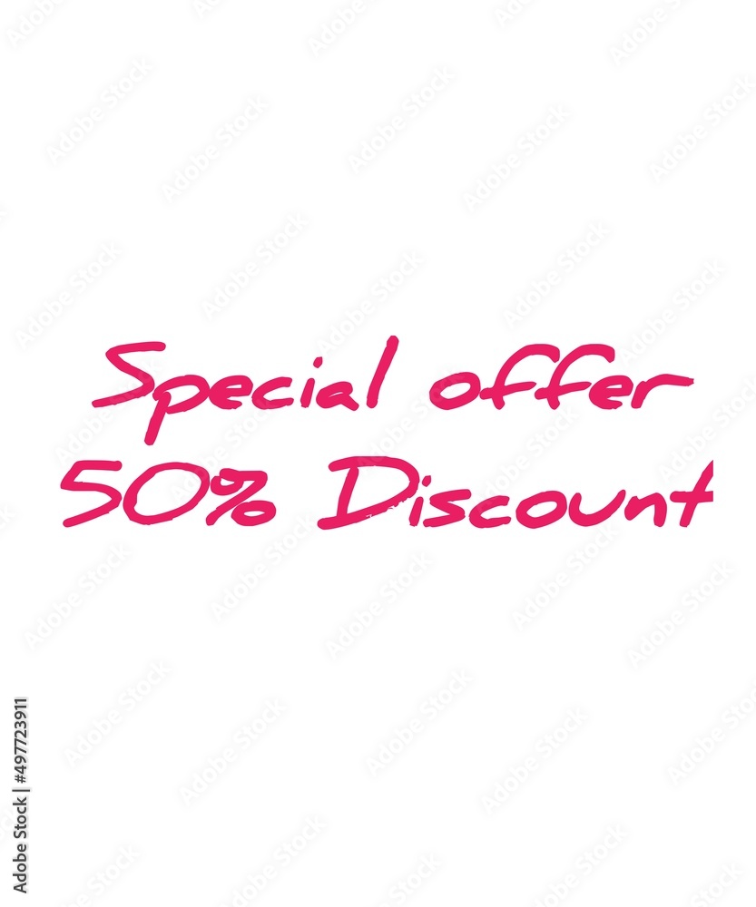 Special offer 50 percent discount icon business label sticker white background