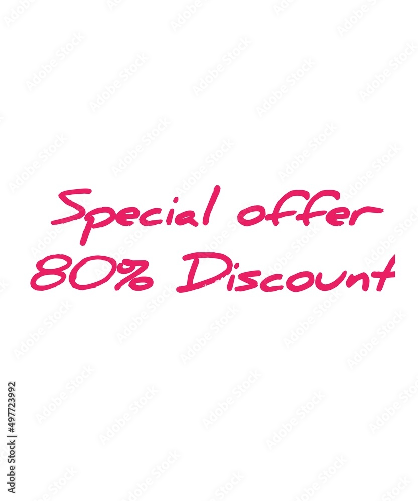 Special offer 80 percent discount icon business label sticker white background