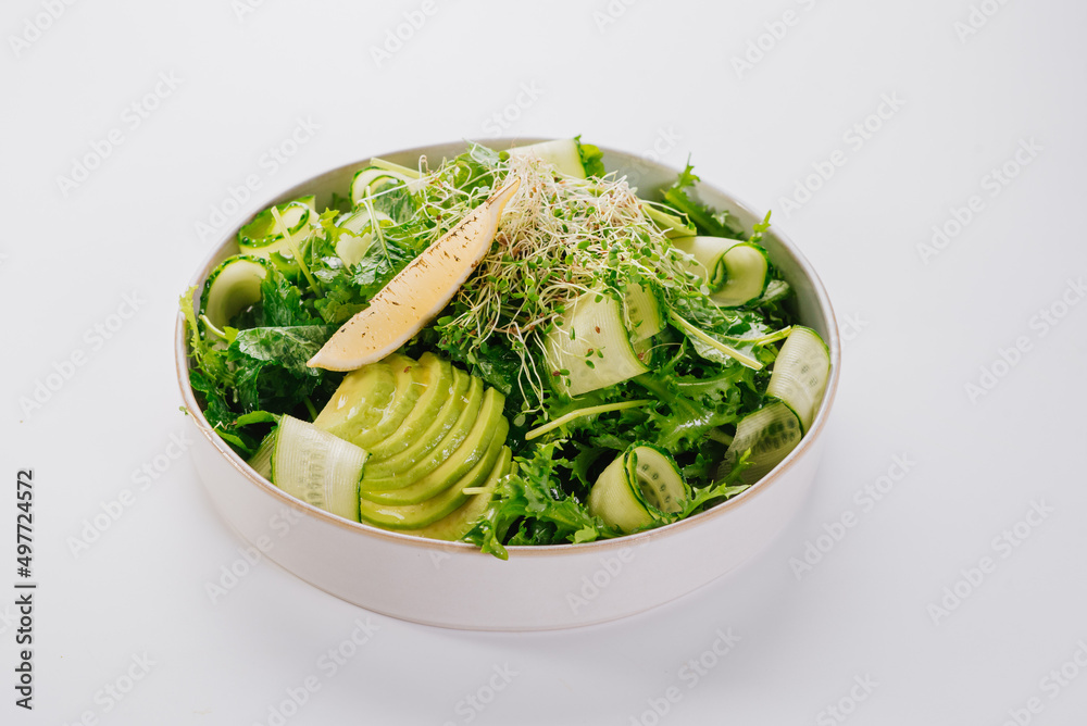 Vegetarian dish with vegetables, greens, salad, healthy food Vegetarian dish with vegetables, greens, salad, healthy food