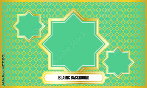 Islamic background design with gold ornament pattern