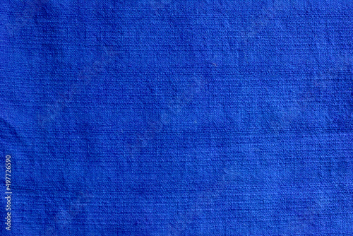 Close up of blue texture fabric background