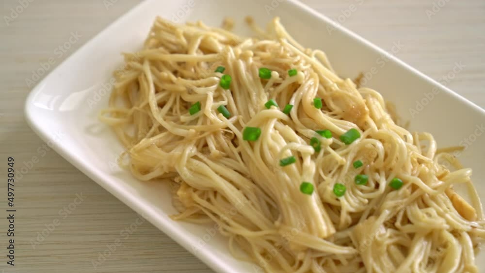 stir-fried golden needle mushroom with butter stir-fried golden needle mushroom with butter