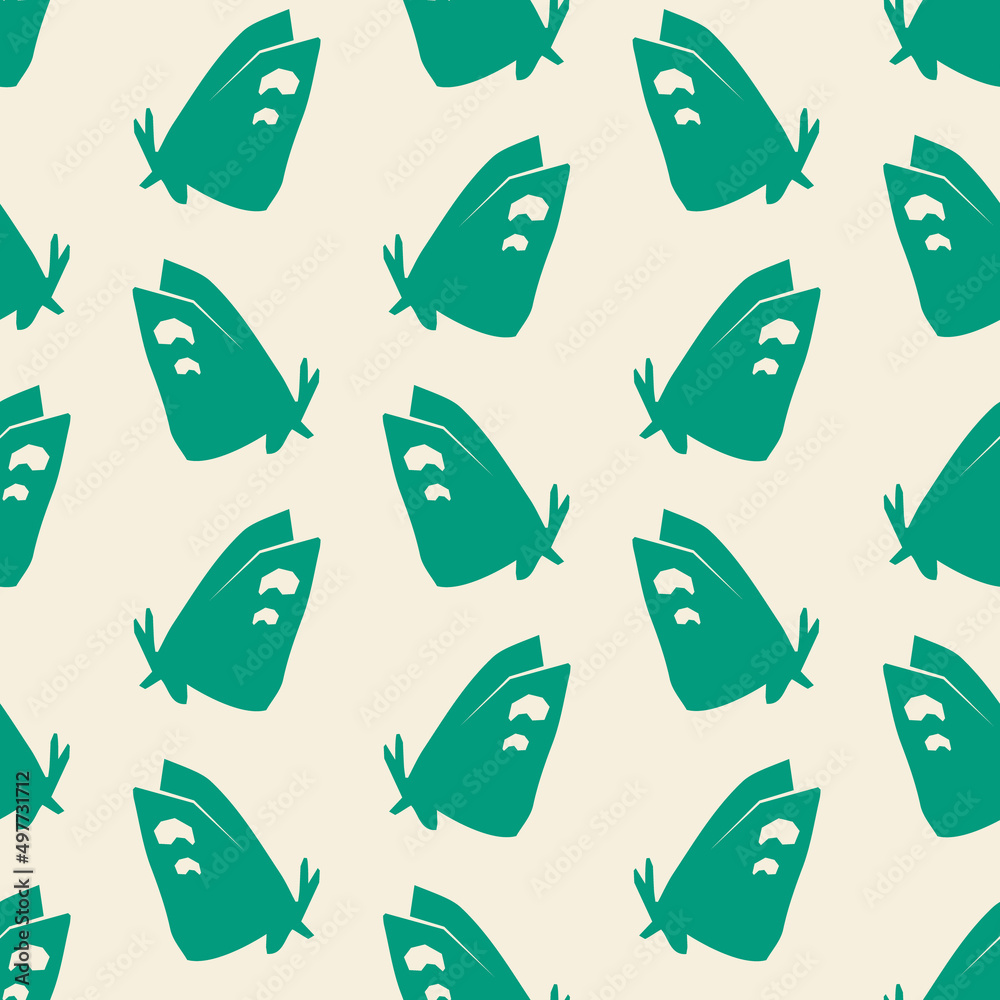Abstract summer  seamless pattern. Simple butterfly shape
