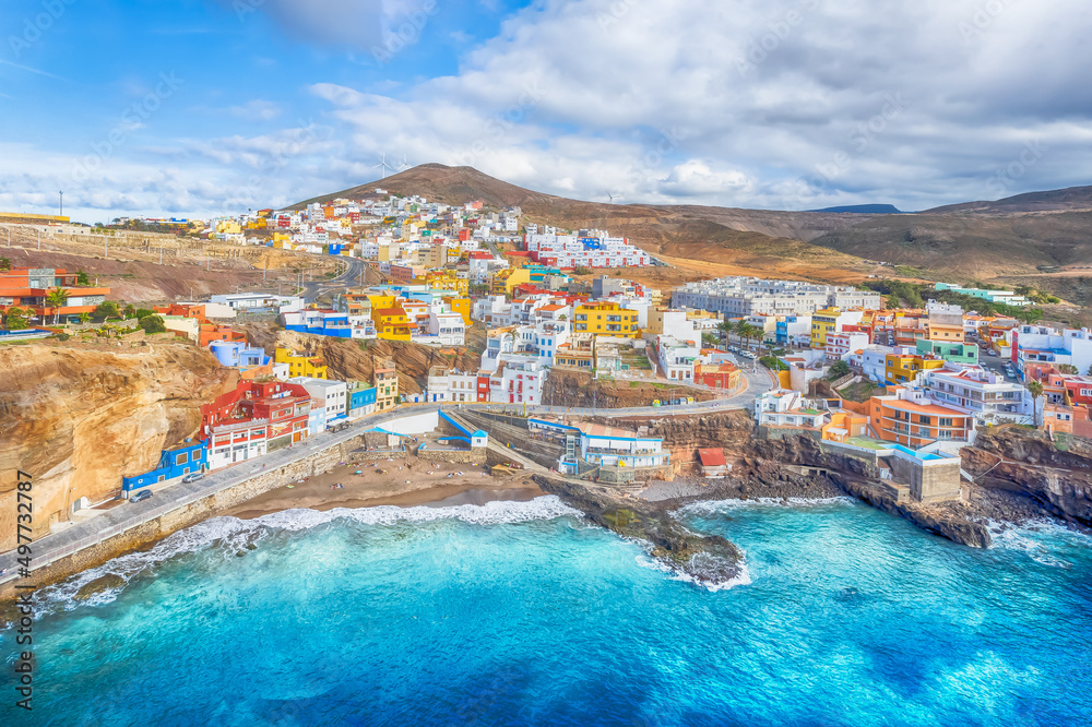 Landscape with Sardina de Galda and North Beach Sardina, north Gran Canaria, Spain
