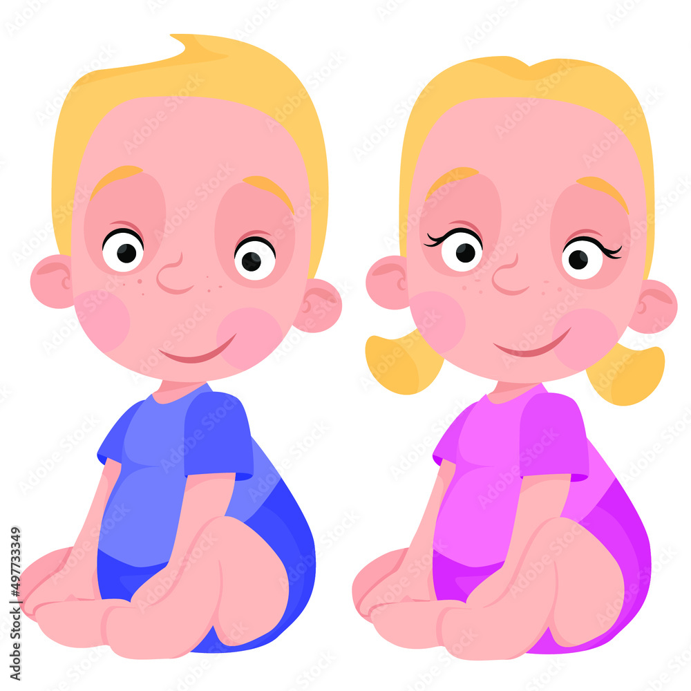 Two toddler girl and boy with blond hair Two toddler girl and boy with blond hair