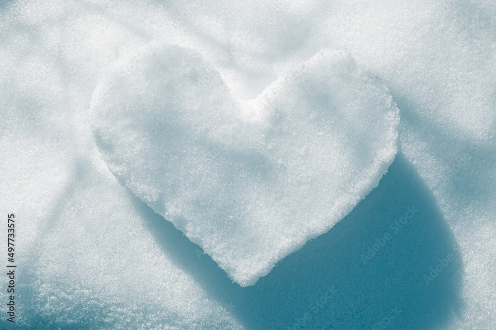 Heart made of snow in sunny weather. I like winter. Heart made of snow in sunny weather. I like winter.