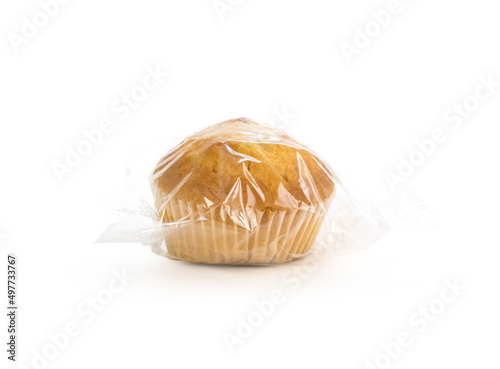 Wallpaper Mural Muffins in plastic packaging. Closeup. On a white background Torontodigital.ca