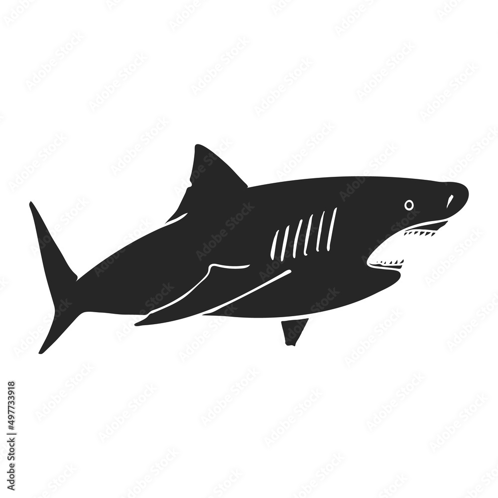 Hand drawn icon shark