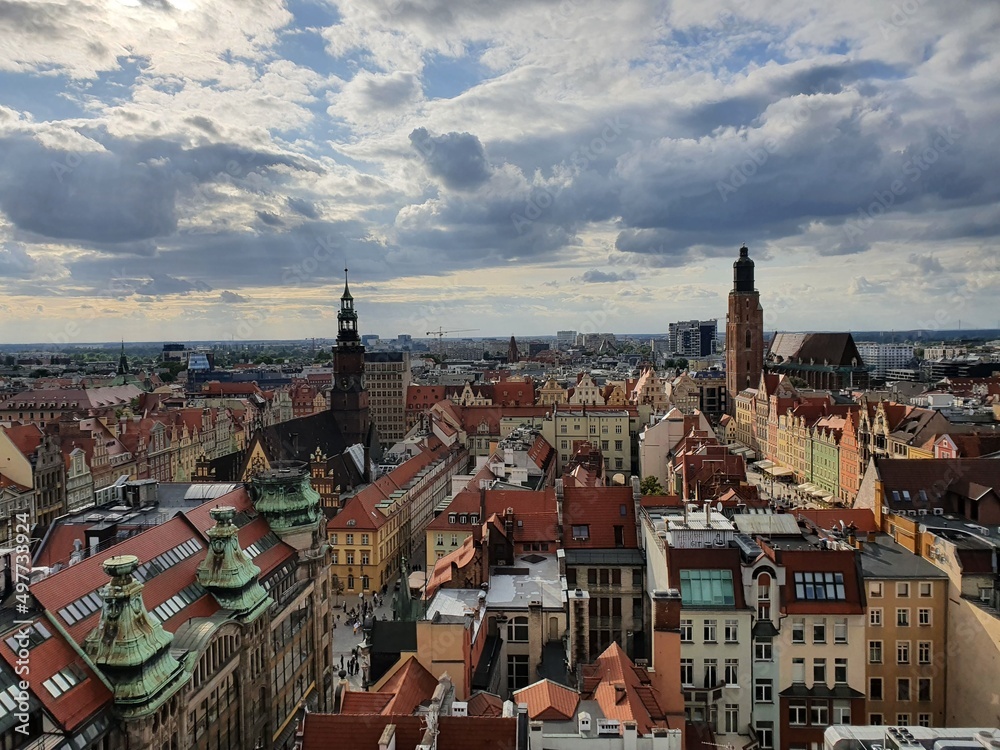 View of the Wroclaw Old Town from the tower of St. Mary Magdalene View of the Wroclaw Old Town from the tower of St. Mary Magdalene