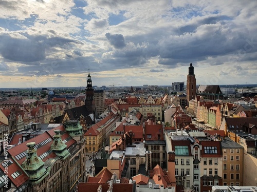 Fototapeta View of the Wroclaw Old Town from the tower of St. Mary Magdalene