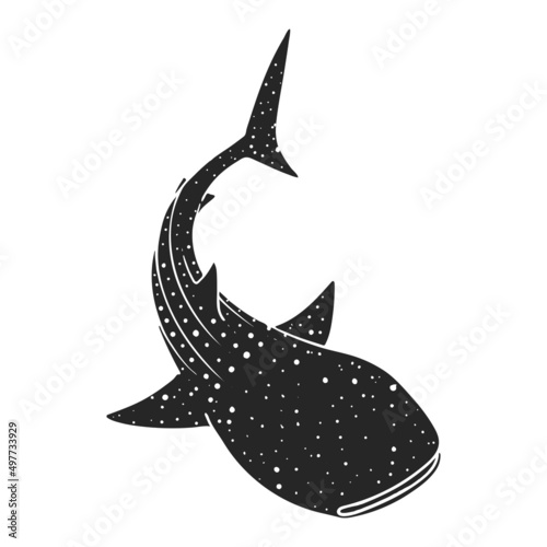 Hand drawn icon whale shark