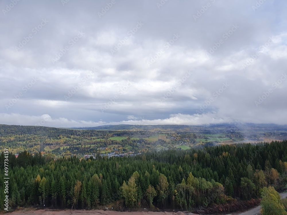 View of the hills, forests and countryside View of the hills, forests and countryside