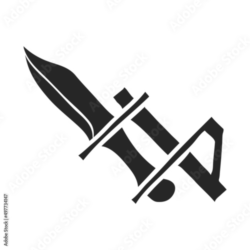 Obraz na płótnie Hand drawn icon Bayonet knife