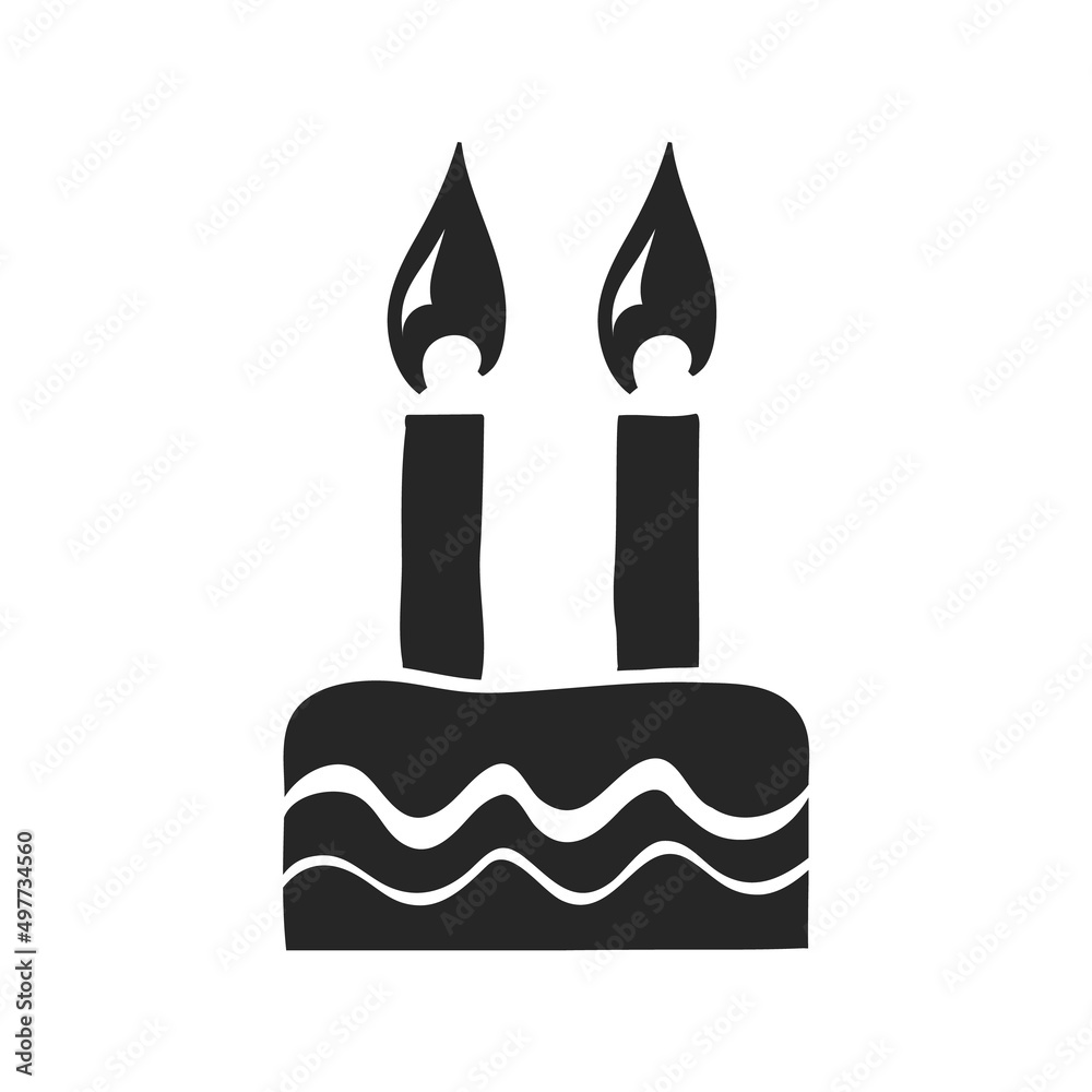 Hand drawn icon Birthday cake
