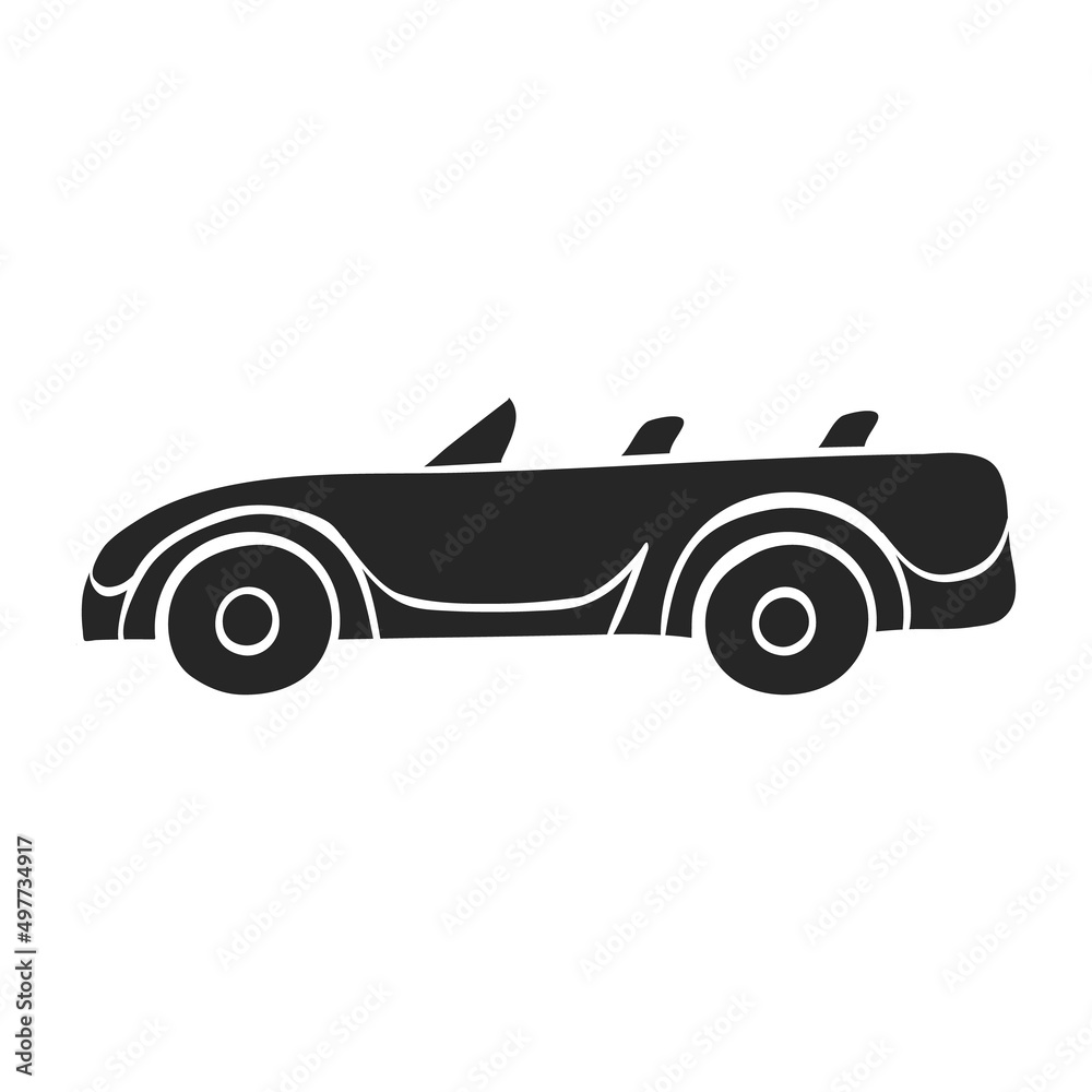 Hand drawn icon Sport car convertible