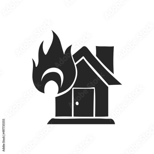 Hand drawn icon House fire