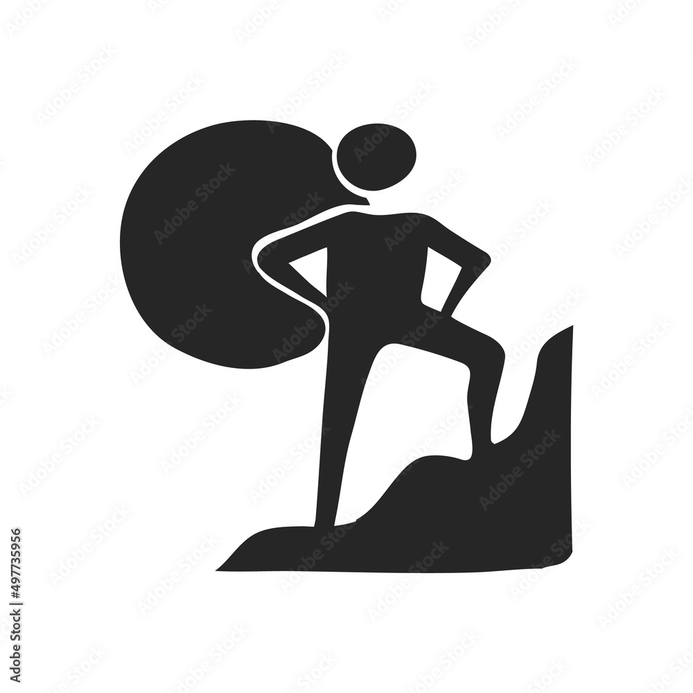 Hand drawn icon Rock climbing Hand drawn icon Rock climbing