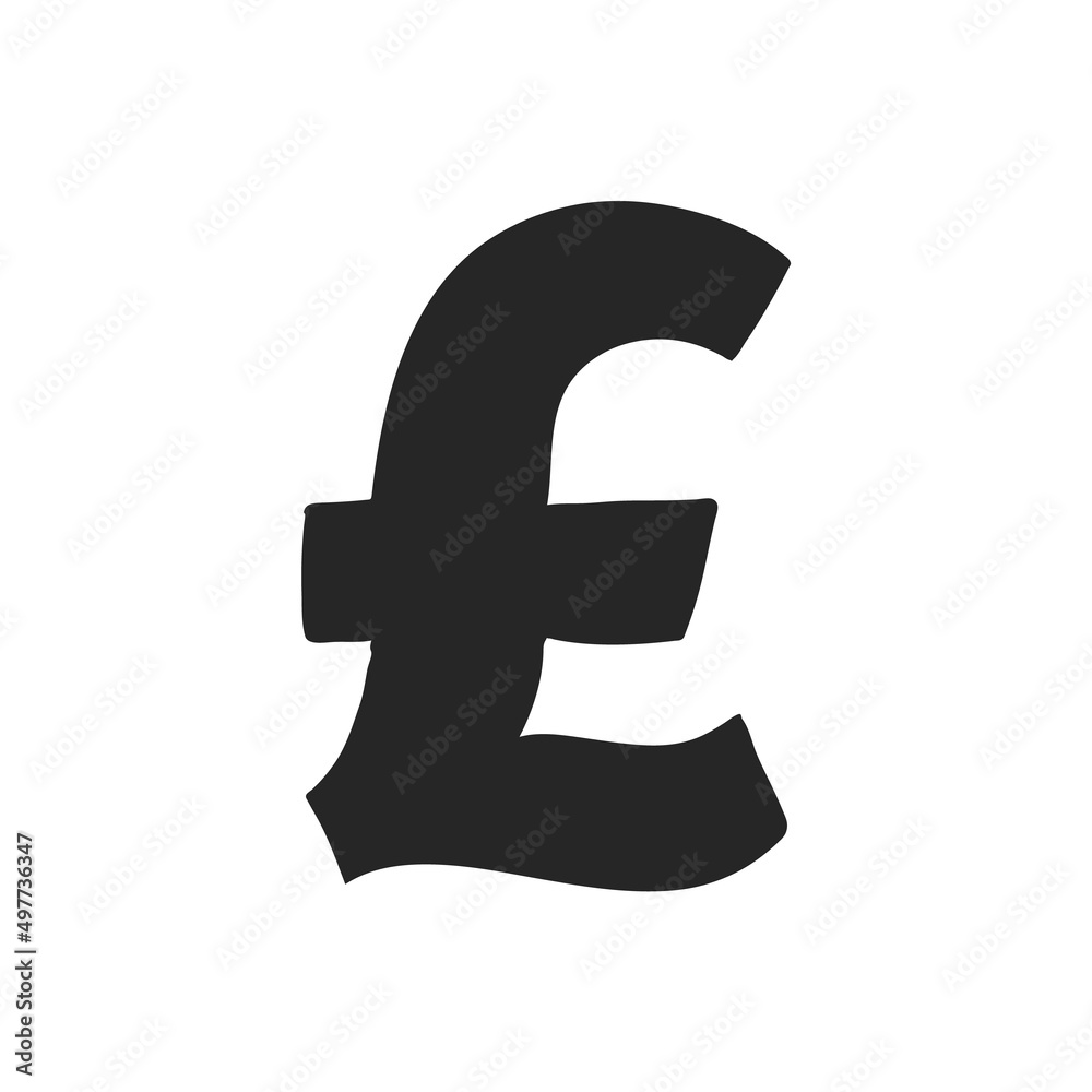 Hand drawn icon Poundsterling symbol Hand drawn icon Poundsterling symbol