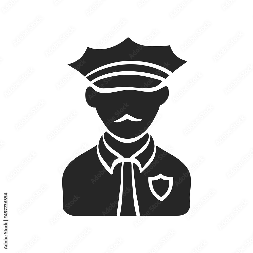 Hand drawn icon Police avatar Hand drawn icon Police avatar